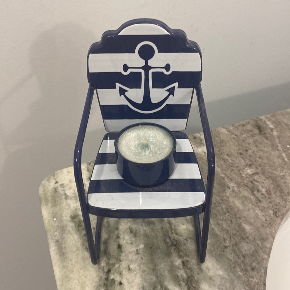Yankee Candle Beach Chair Tea Light Holder w/ Tea Light Candle Set
